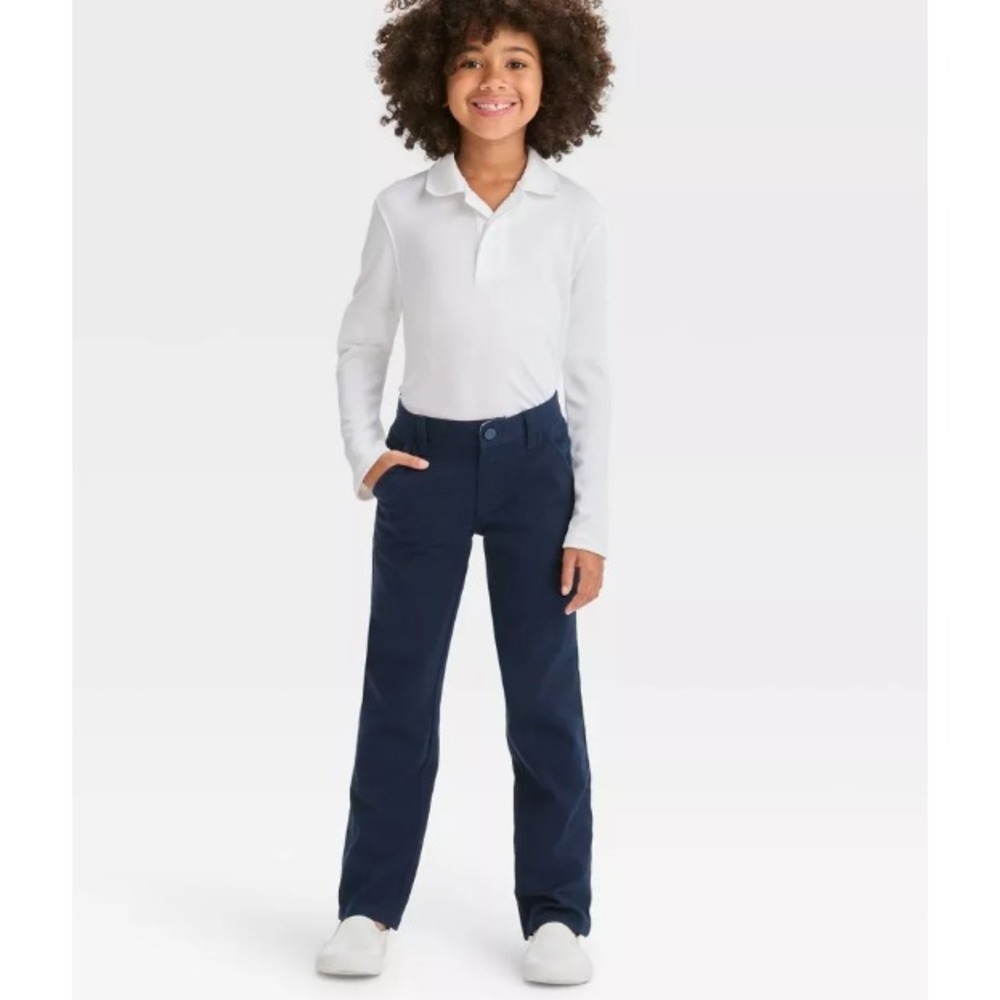 Girls' Straight Fit Uniform Pants Blue Size 18 - Picture 3 of 3